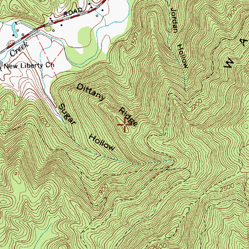 Topographic Map of Dittany Ridge, TN