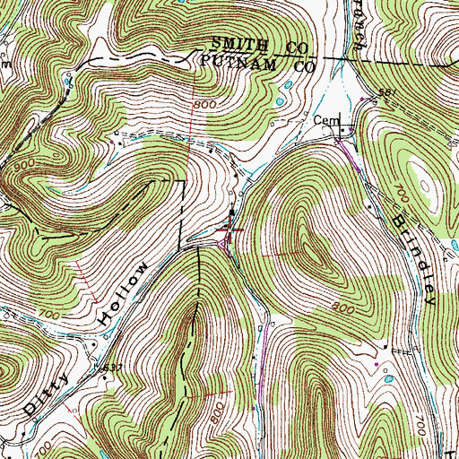 Topographic Map of Ditty Hollow, TN