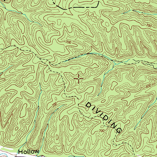 Topographic Map of Dividing Ridge, TN