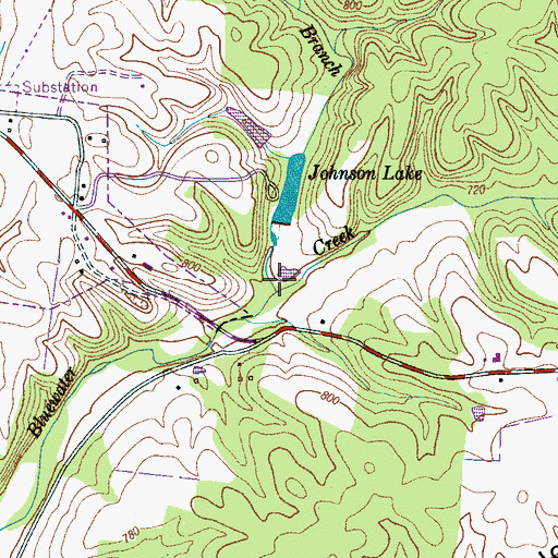 Topographic Map of Dixon Branch, TN