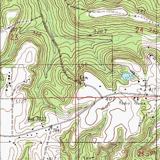 Topographic Map of Underwood Cemetery, AL