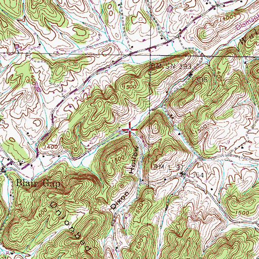 Topographic Map of Dixon Hollow, TN