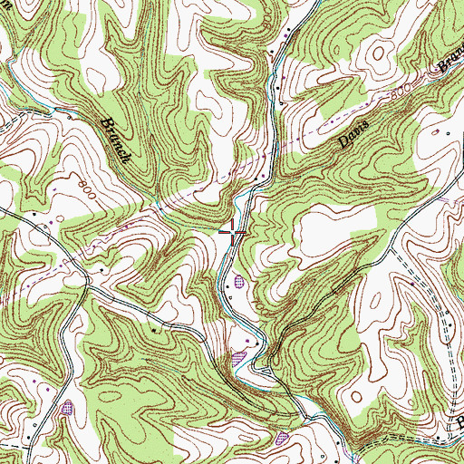 Topographic Map of Dobson Branch, TN