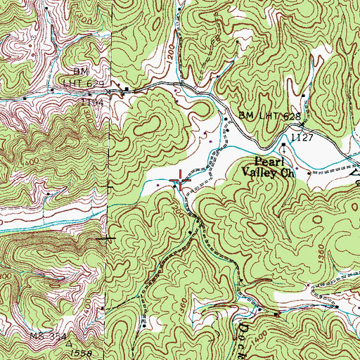 Topographic Map of Dockery Branch, TN