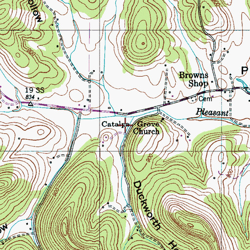 Topographic Map of Dockworth Hollow, TN