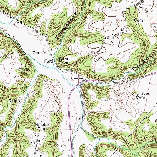 Topographic Map of Doctor Hollow, TN