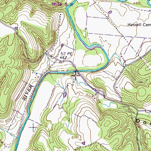 Topographic Map of Dodd Hollow, TN
