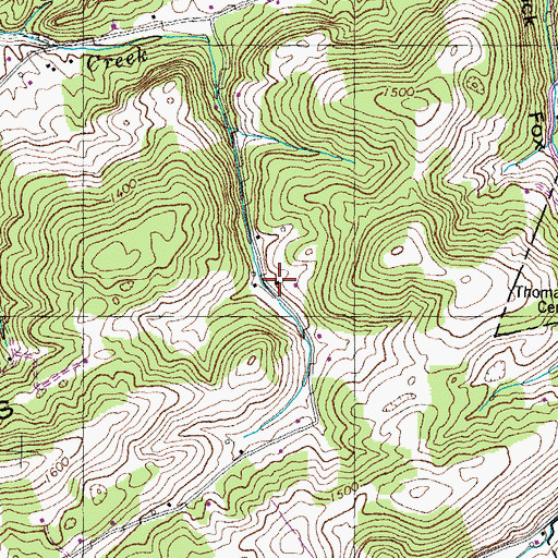 Topographic Map of Dodson Creek Church, TN