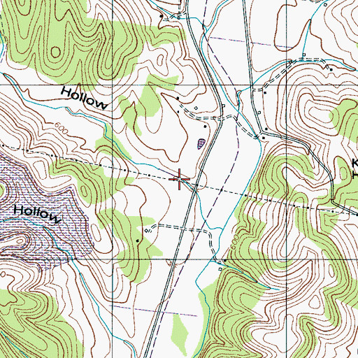 Topographic Map of Dodson Hollow, TN