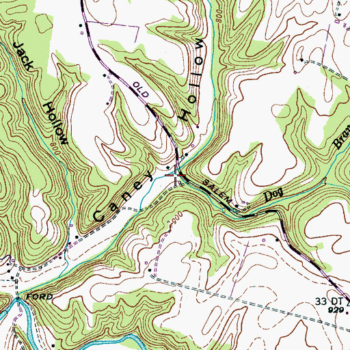 Topographic Map of Dog Branch, TN