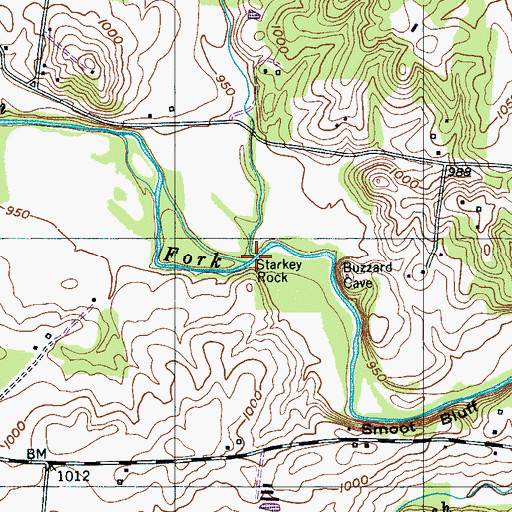 Topographic Map of Dog Branch, TN