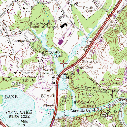 Topographic Map of Dog Creek, TN