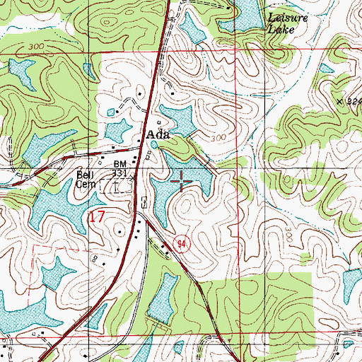 Topographic Map of Underwood Pond, AL