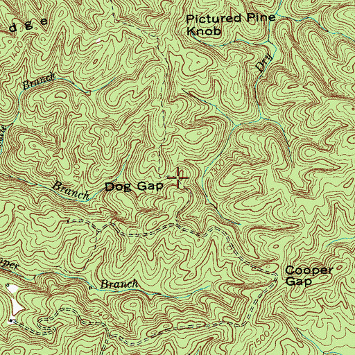 Topographic Map of Dog Gap, TN