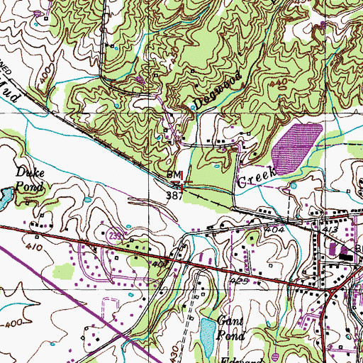 Topographic Map of Dogwood Branch, TN