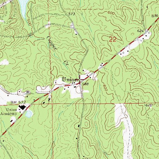 Topographic Map of Union, AL
