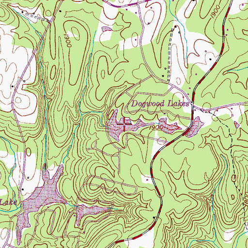 Topographic Map of Dogwood Lakes, TN