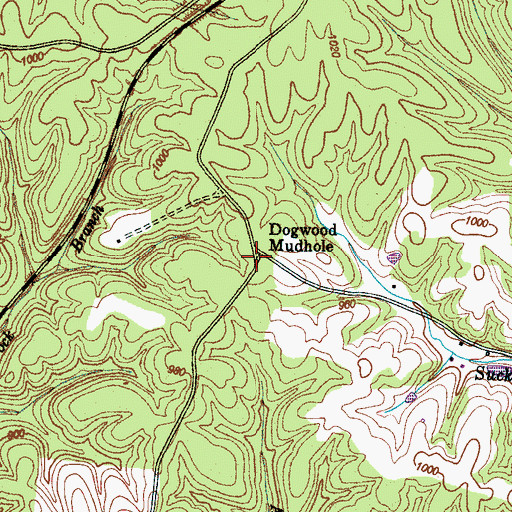 Topographic Map of Dogwood Mudhole, TN