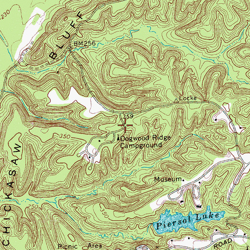 Topographic Map of Dogwood Ridge Campground, TN