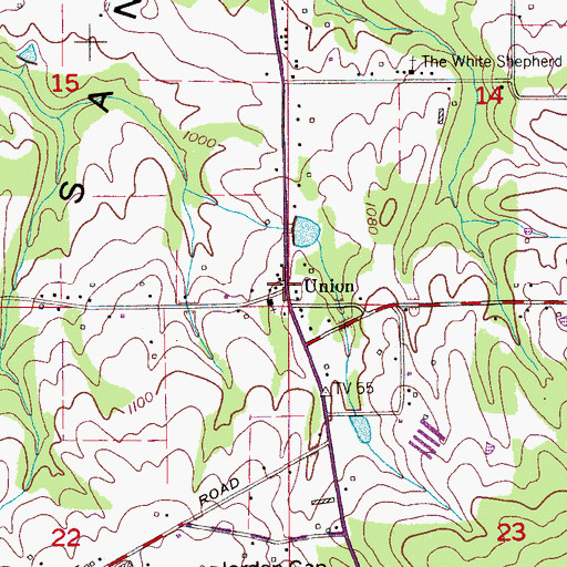 Topographic Map of Union, AL