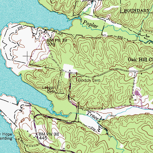 Topographic Map of Dortch Cemetery, TN