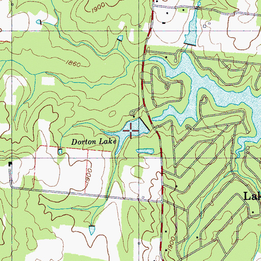 Topographic Map of Dorton Lake, TN