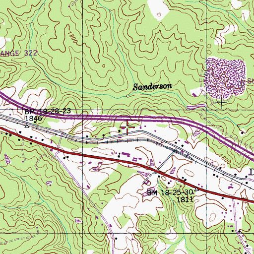 Topographic Map of Dorton School, TN