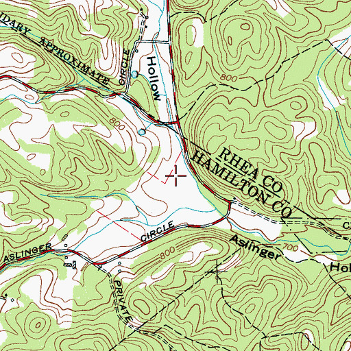 Topographic Map of Doss Hollow, TN