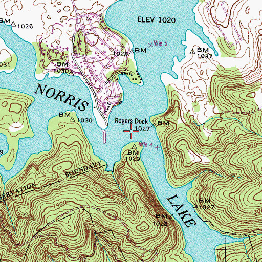 Topographic Map of Dossett Creek, TN