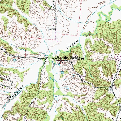 Topographic Map of Double Bridges, TN