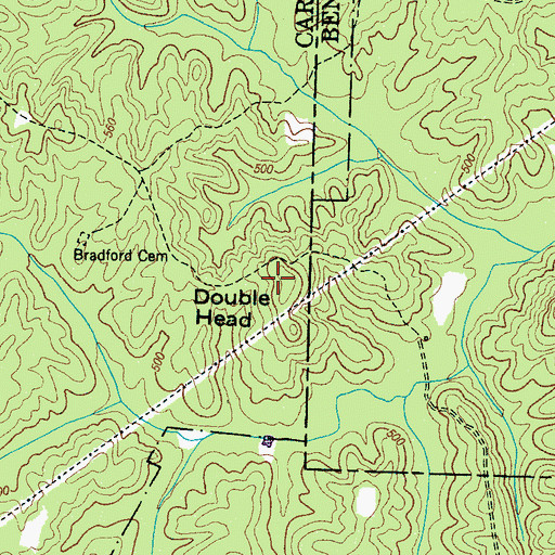 Topographic Map of Double Head, TN