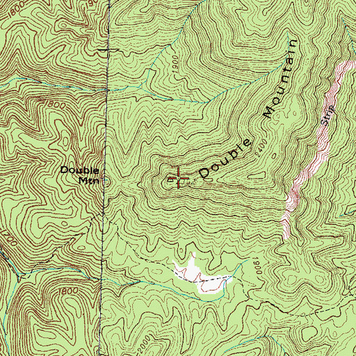Topographic Map of Double Mountain, TN