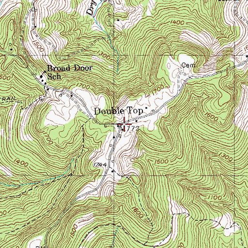 Topographic Map of Double Top, TN