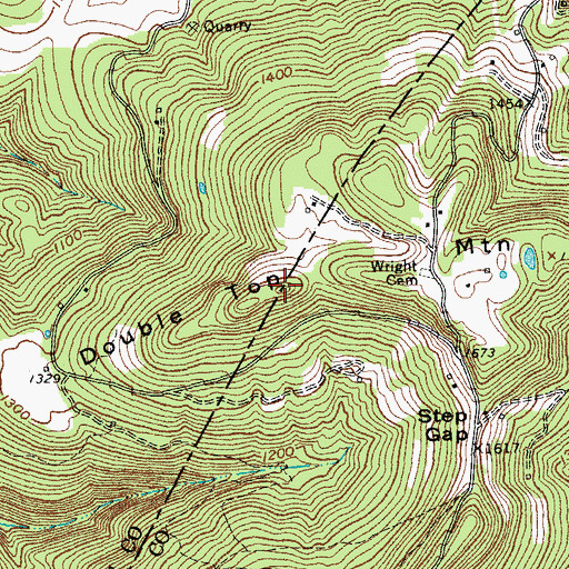 Topographic Map of Double Top Mountain, TN