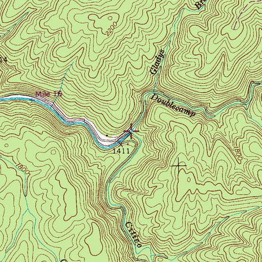 Topographic Map of Doublecamp Creek, TN