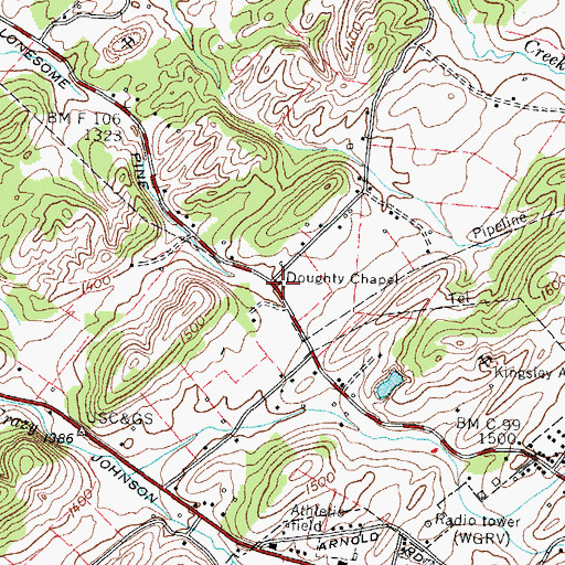 Topographic Map of Doughty Chapel, TN