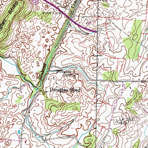 Topographic Map of Douglas Cemetery, TN