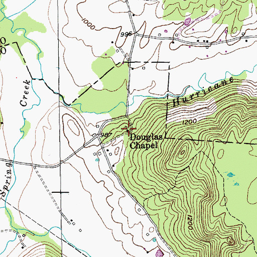 Topographic Map of Douglas Chapel, TN