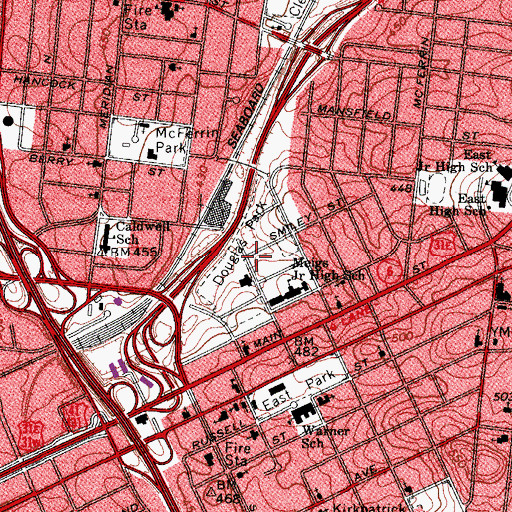 Topographic Map of Douglas Park, TN