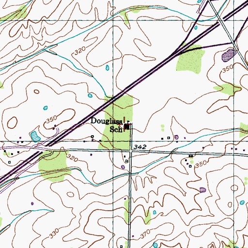 Topographic Map of Douglass School, TN