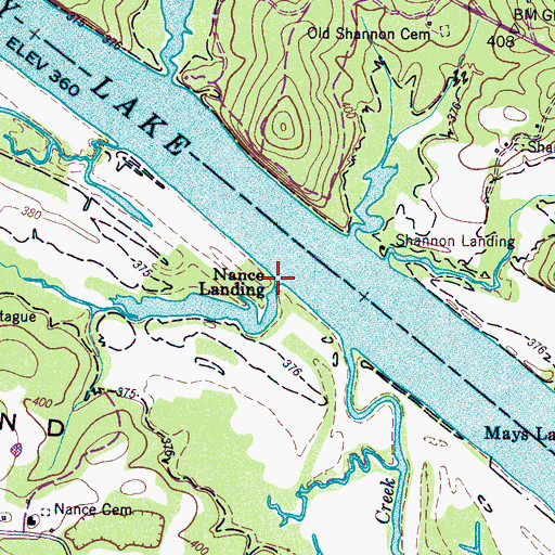 Topographic Map of Dowdy Branch, TN