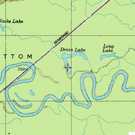 Topographic Map of Drain Lake, TN