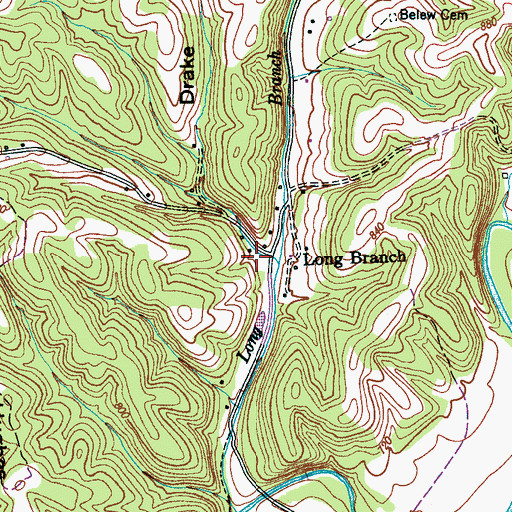 Topographic Map of Drake Hollow, TN