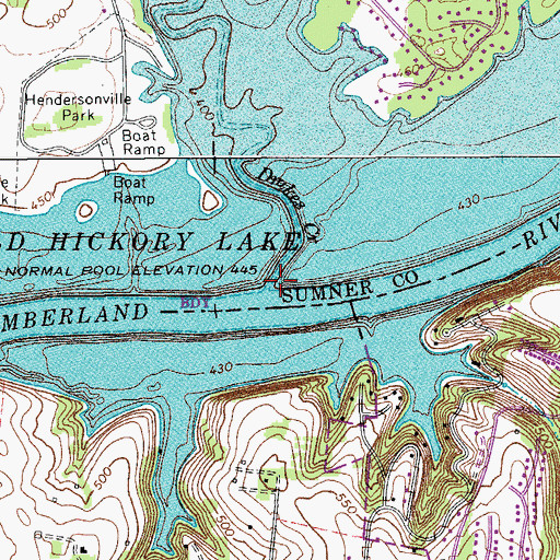 Topographic Map of Drakes Creek, TN