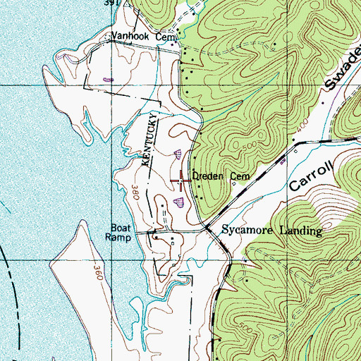 Topographic Map of Dreden Cemetery, TN
