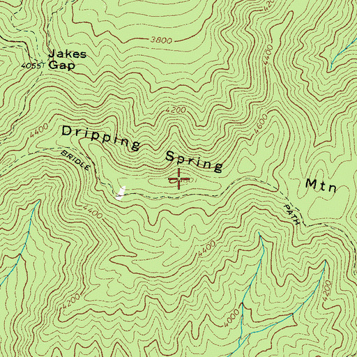 Topographic Map of Dripping Spring Mountain, TN