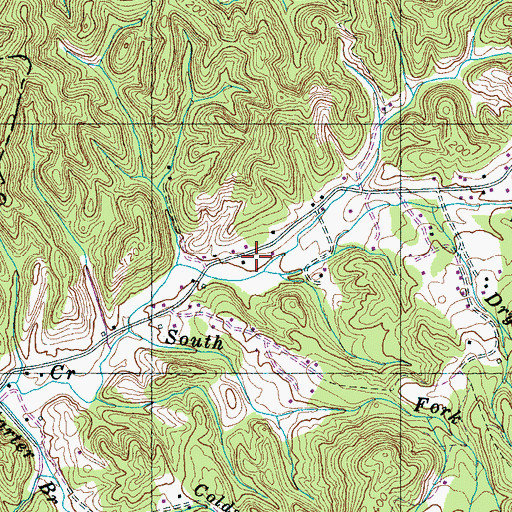 Topographic Map of Dripping Springs School, TN
