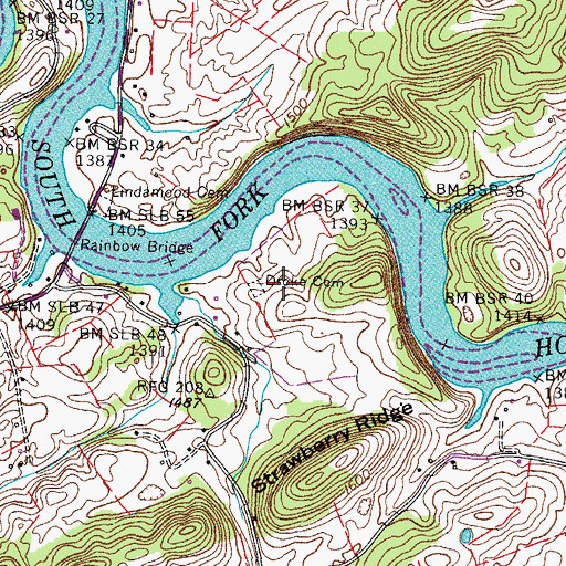 Topographic Map of Droke Cemetery, TN