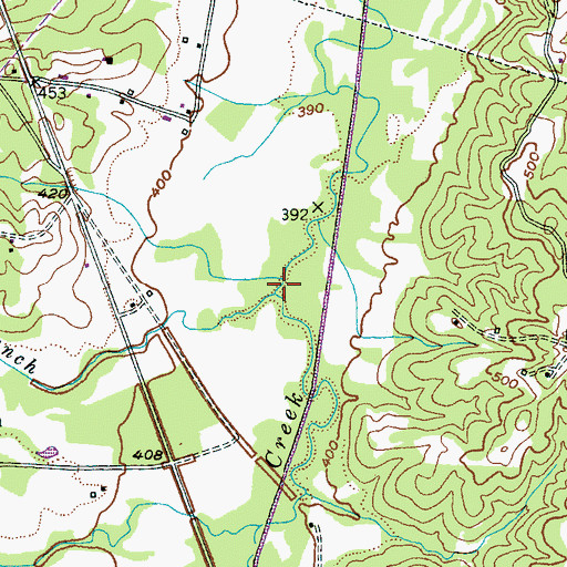 Topographic Map of Dry Branch, TN