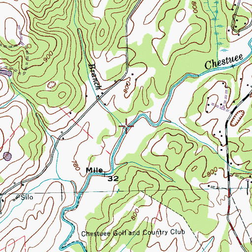 Topographic Map of Dry Branch, TN